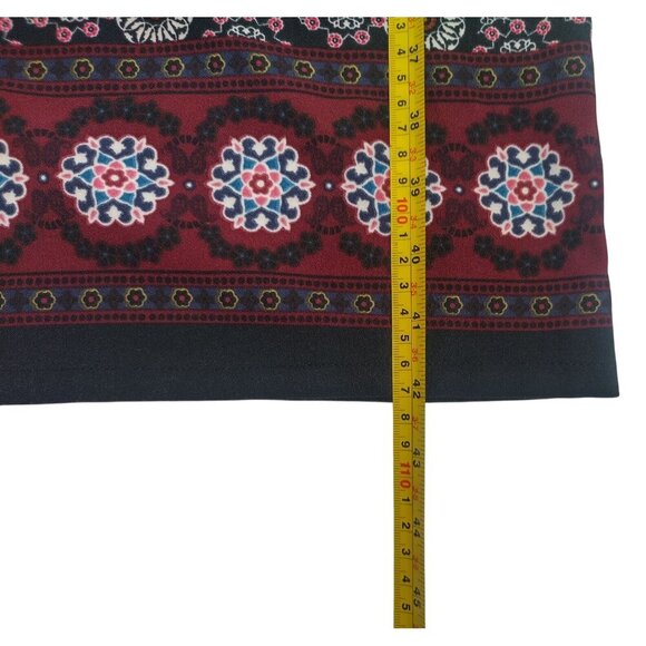 Joe B Black & Red Smocked Waist Wide Leg Floral Boho Pants Small Polyester. - Picture 7 of 7